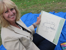 Artist drawing the Fallasburg Bridge