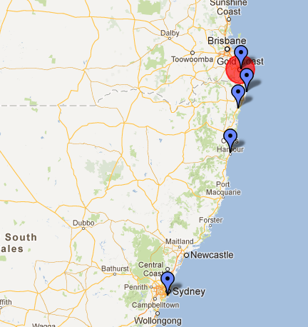 Street map Gold Coast