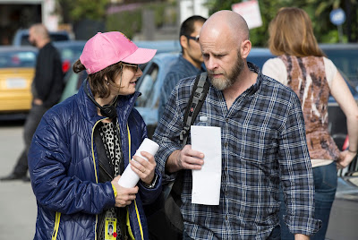 Dave Erickson and Gale Anne Hurd on the set of Fear the Walking Dead