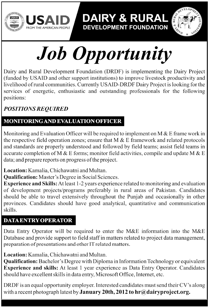 dairy and rural development foundation drdf jobs job opportunities for the blind