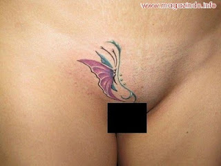 Butterfly tattoo on Vagina