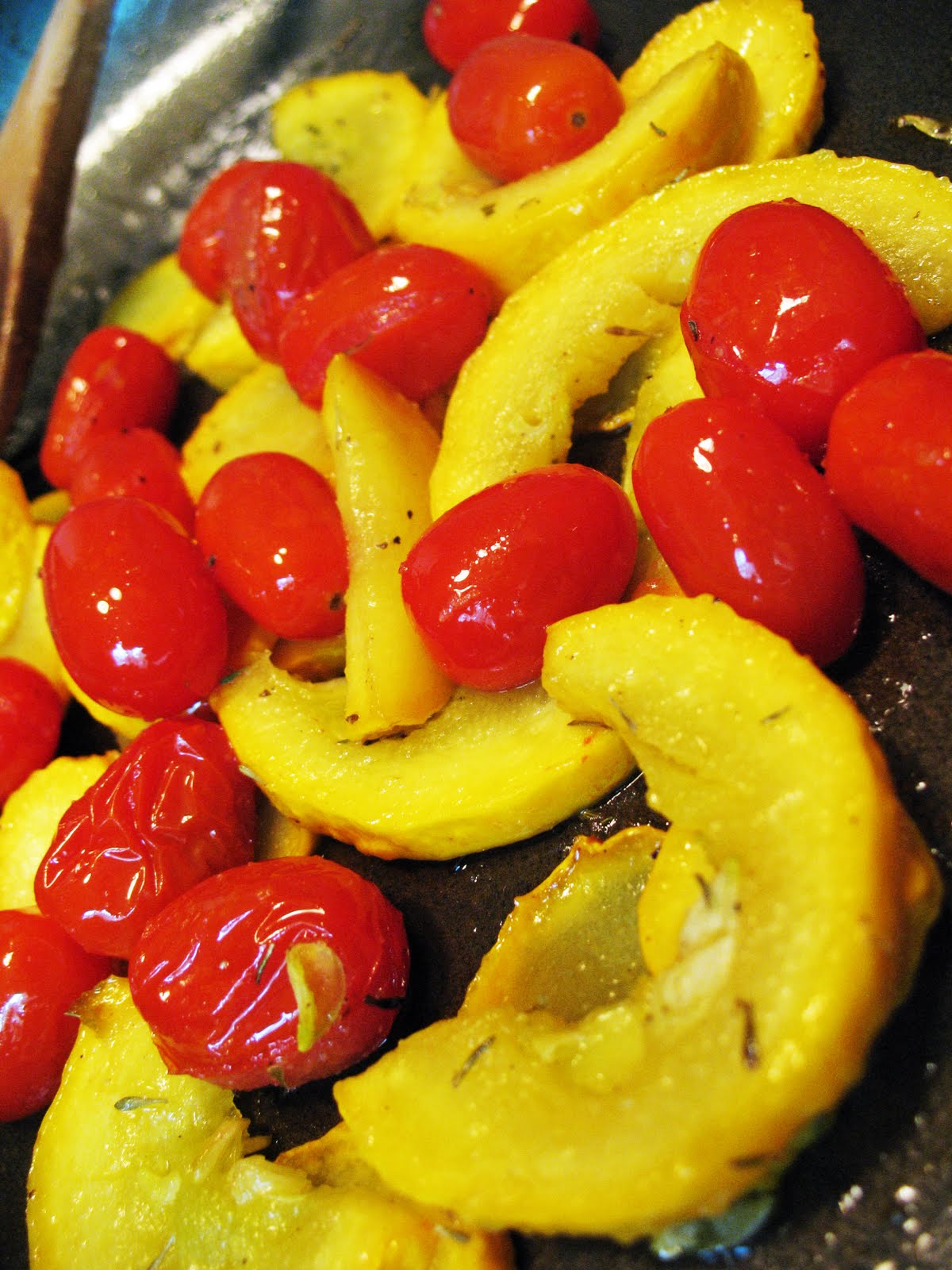 Summer Squash And Cherry Tomatoes In Basil Butter