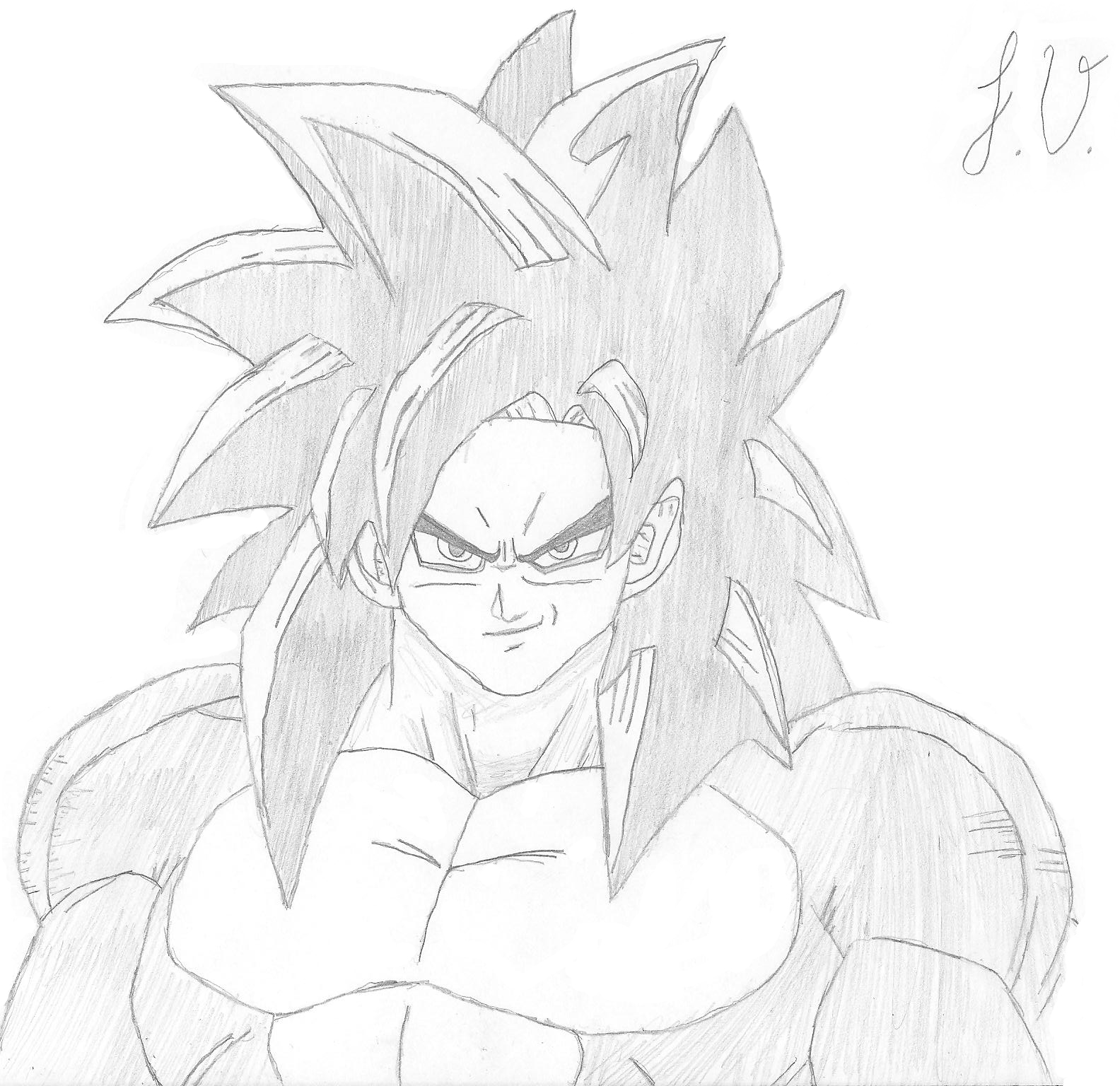 Goku ssj4  Inspiração de desenho, Goku desenho, Desenho