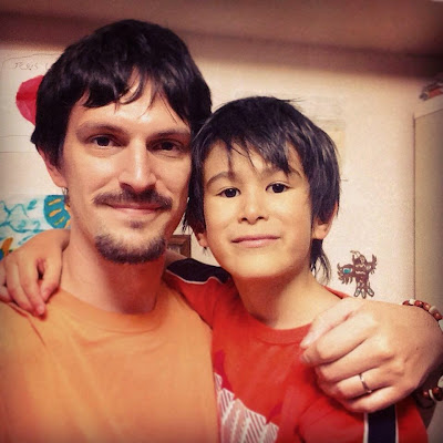 My son and I on 'Orange Shirt Day' (Sept.30, 2014)