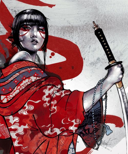 Kent Floris ilustrações incríveis arte Geisha mortal e sua espada Kent Floris ilustrações incríveis arte Geisha mortal e sua espada