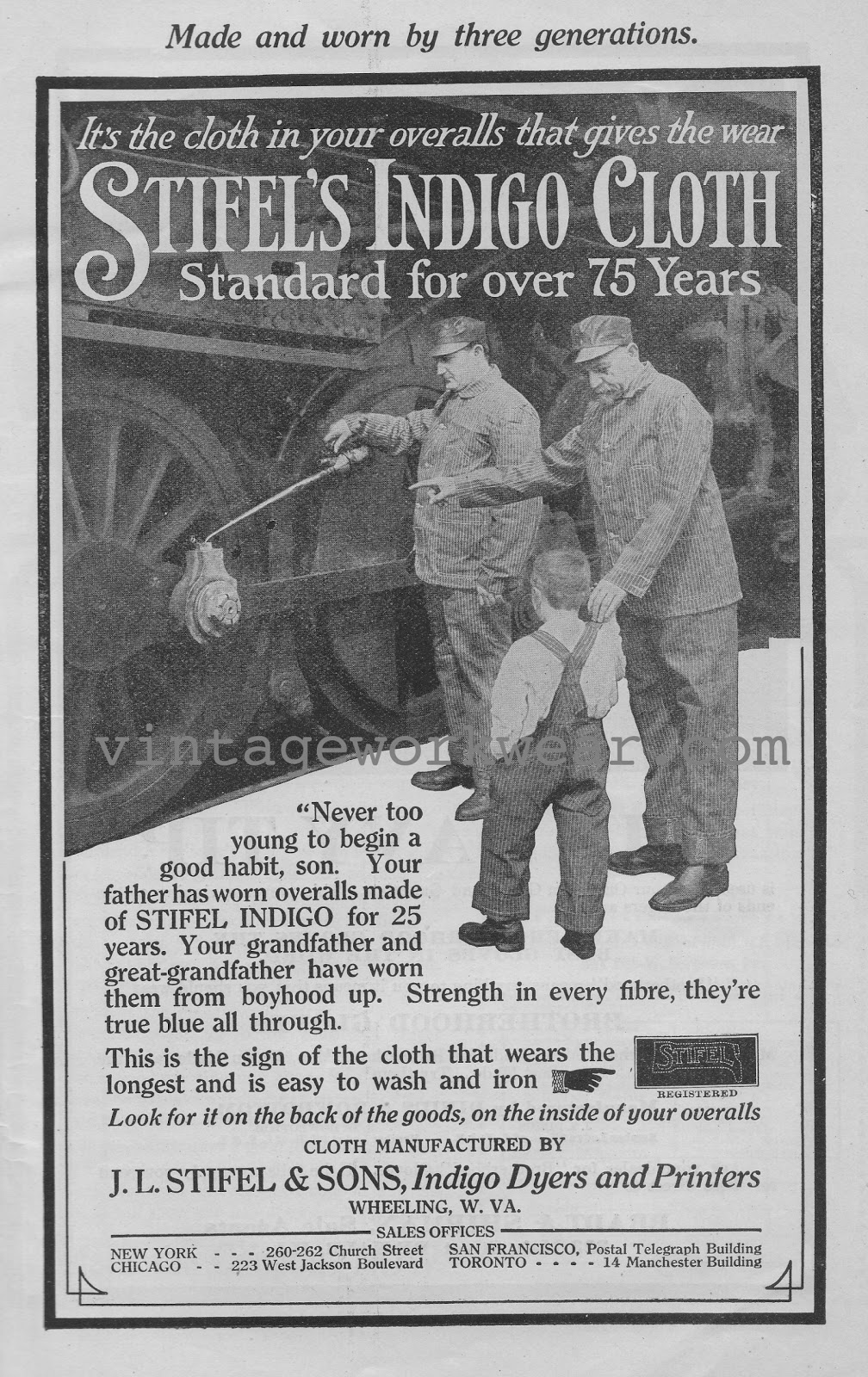 vintage workwear STIFEL INDIGO CLOTH OVERALLS