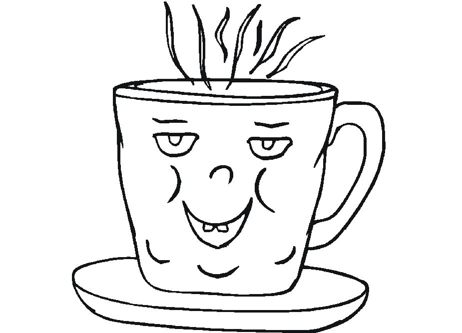 Coffee Cup Coloring Drawing Free wallpaper