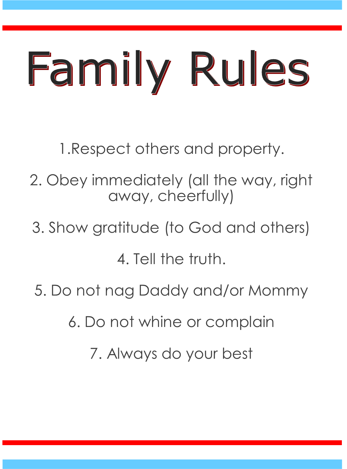 My family rules essay image