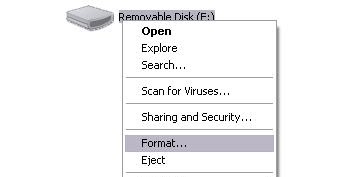 Format Removable Disk from Command Prompt 