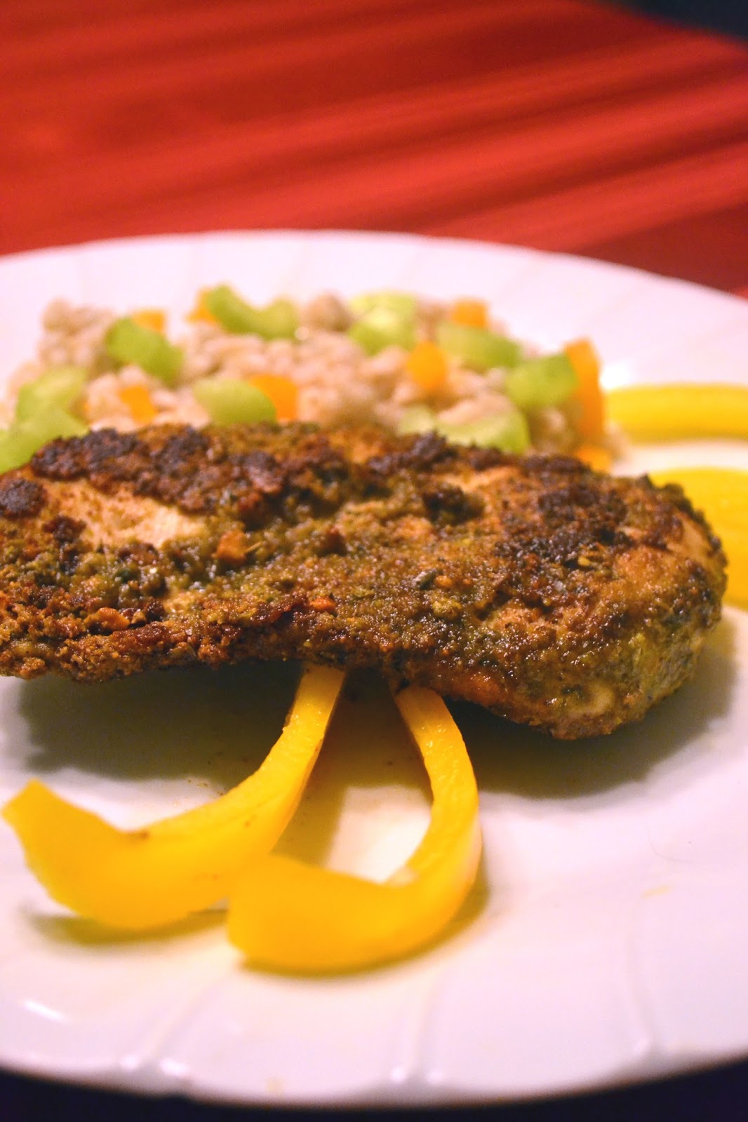 Honey Kissed Kitchen "Fore!" Pistachio Crusted Chicken