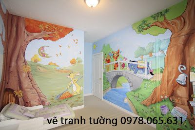 vẽ tranh tường phòng bé vẽ tranh tường mầm non