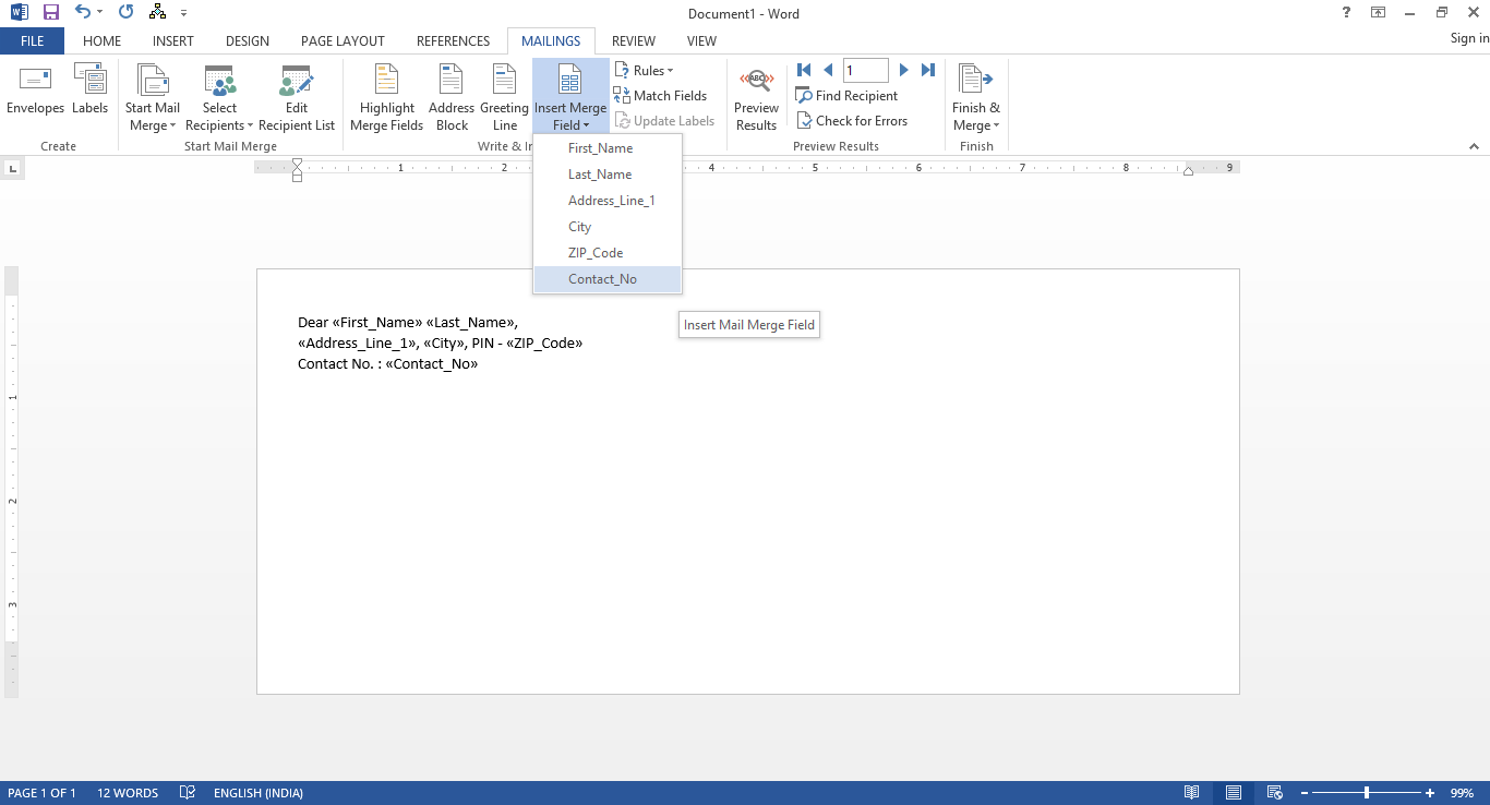 Vikash Tech Solutions Birthday/Marriage Invitation using Mail Merge