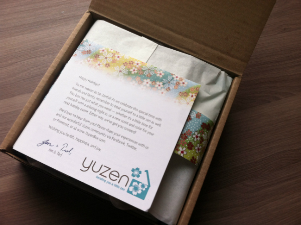 Yuzen Box - December 2012 Review - Eco Friendly Spa Subscription Boxes Yuzen Box - December 2012 Review - Eco Friendly Spa Subscription Boxes