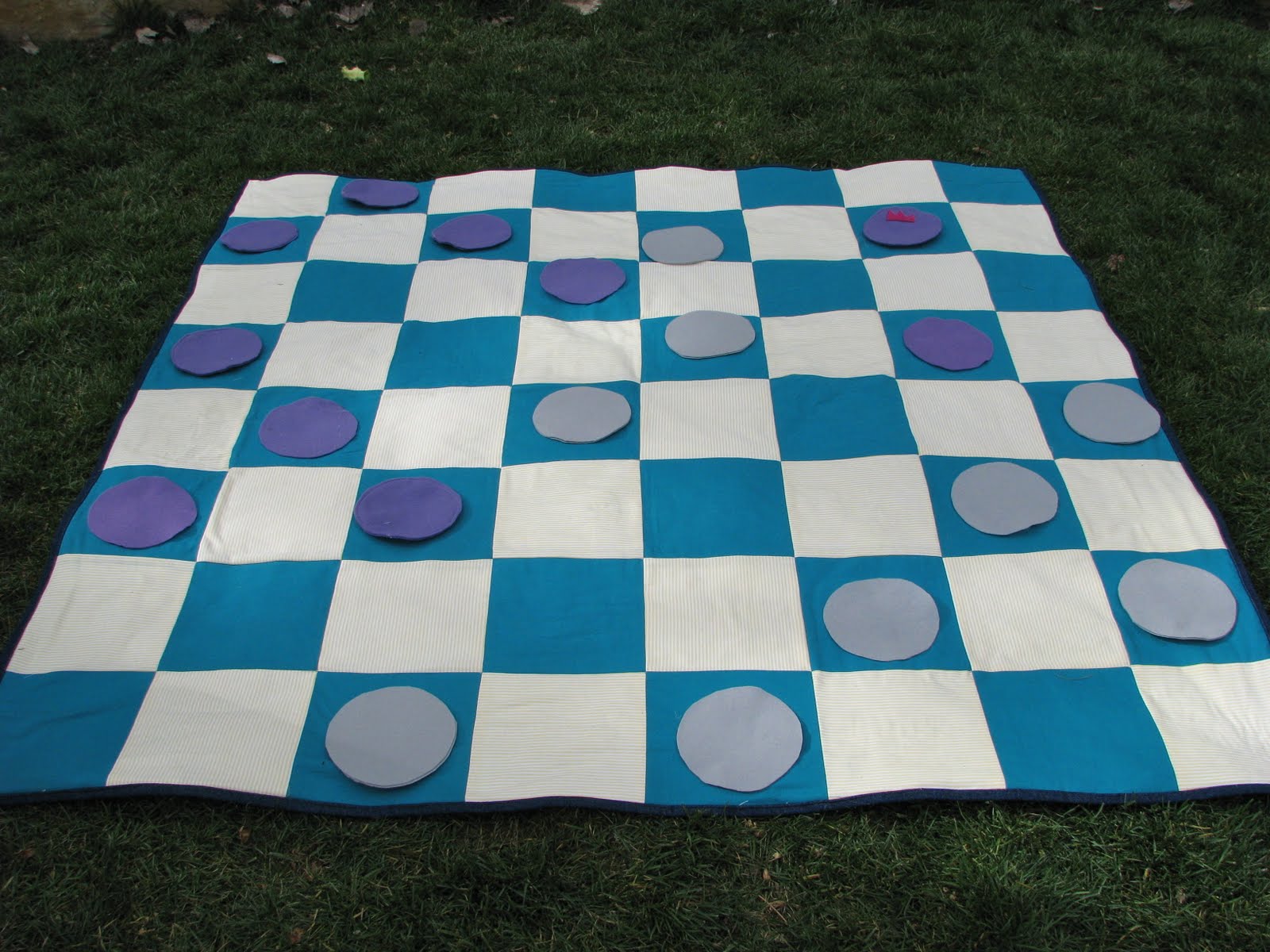 Homestitched Checker Board Picnic Quilt (the cheater way)
