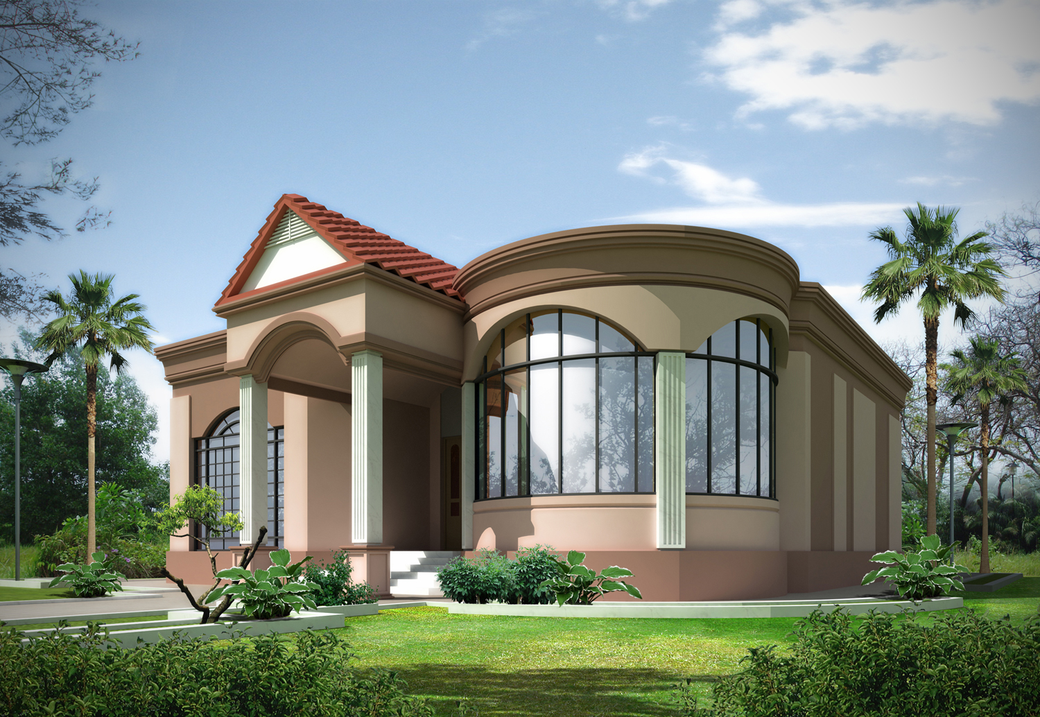 3D Front Beautiful Villa of Masqat