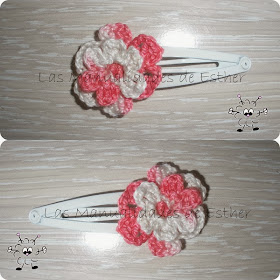 horquillas decoradas con flor a crochet