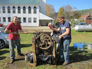 antique apple cider press WWOOF usa taft hill farm vermont