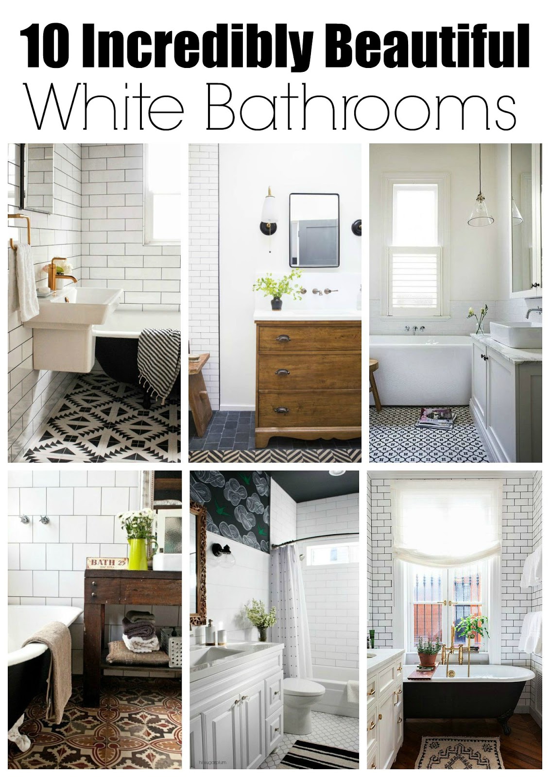 {Friday Favorites} 10 Incredibly Beautiful White Bathrooms Little