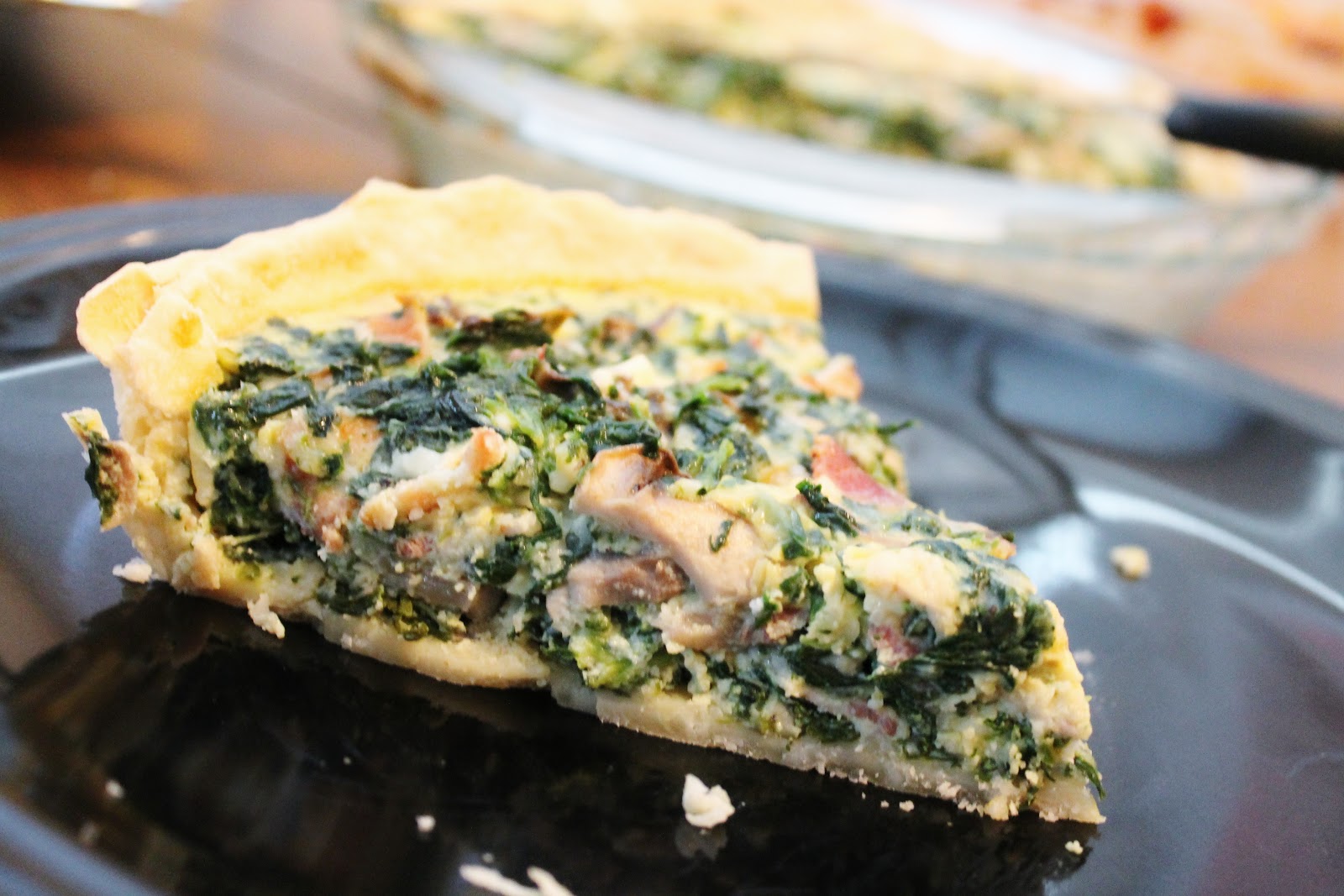 Spinach, Feta, Mushroom, Bacon Quiche The Happy Flammily