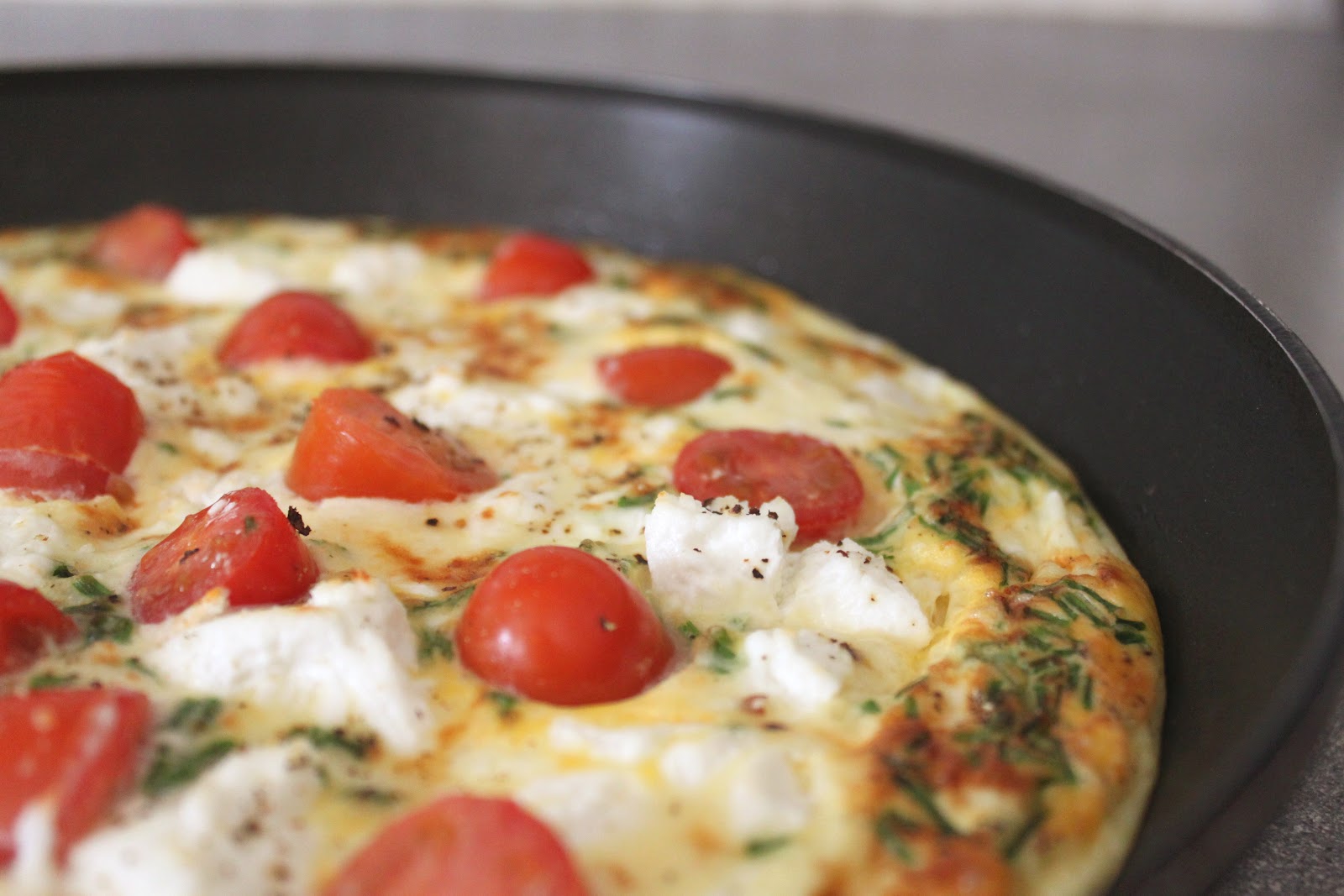 Goat's cheese and tomato frittata Amuse Your Bouche