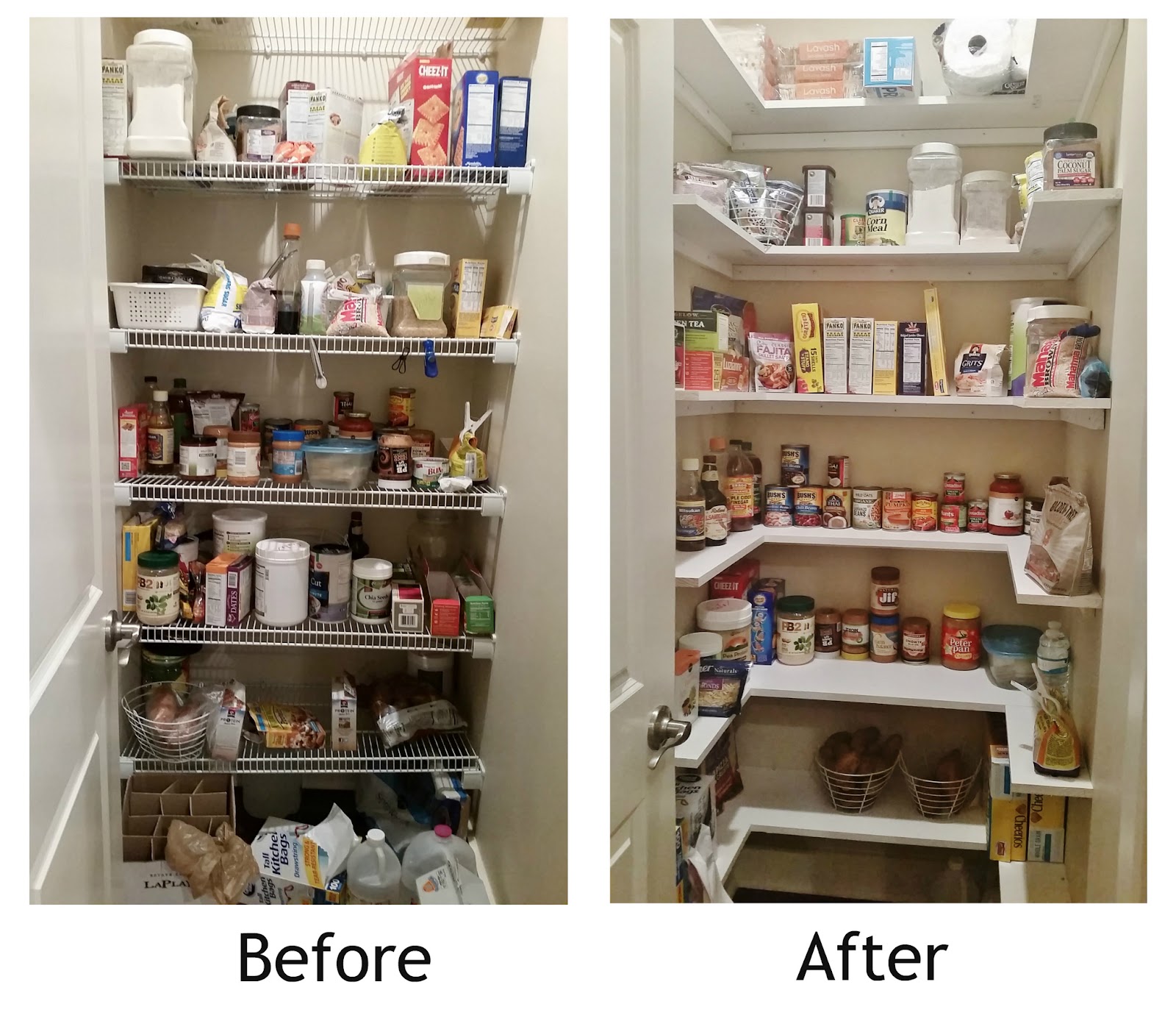 Kitchen Pantry Makeover Replace Wire Shelves With Wrap Around