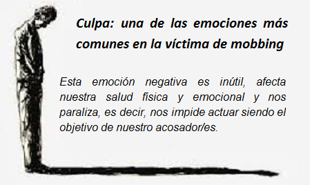 Culpa: una de las emociones más comunes en la víctima de mobbing