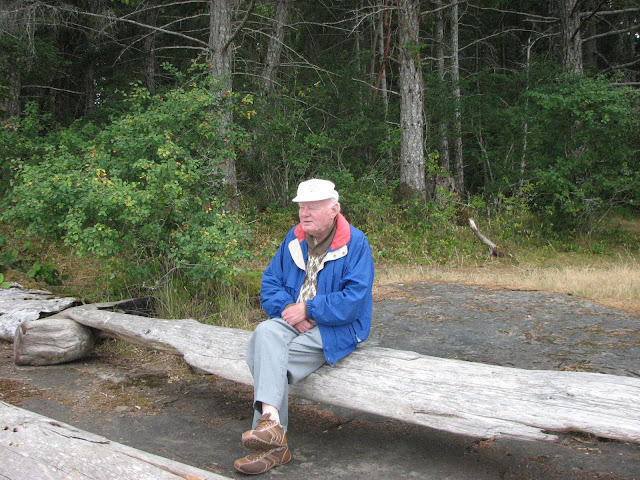 Opa enjoys a driftlog at Roberts Memoral Park