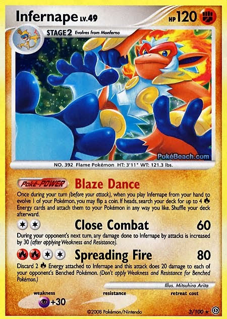 PrimetimePokemon's Blog: Pokemon Card of the Day: Infernape (Diamond and  Pearl)