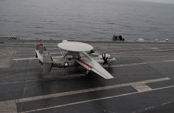 The Northrop Grumman-built E-2Ds with VAW-125 will be one component of the carrier strike group’s new Navy Integrated Fire Capability-Counter Air (NIFC-CA) capability E-2D Advanced Hawkeye