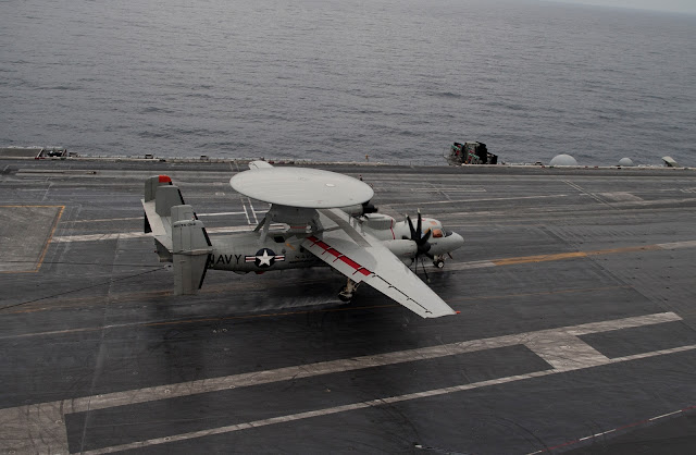 The March 11 deployment of the carrier Theodore Roosevelt marked a historic first and last in the world of rotors and propellers E-2D Advanced Hawkeye
