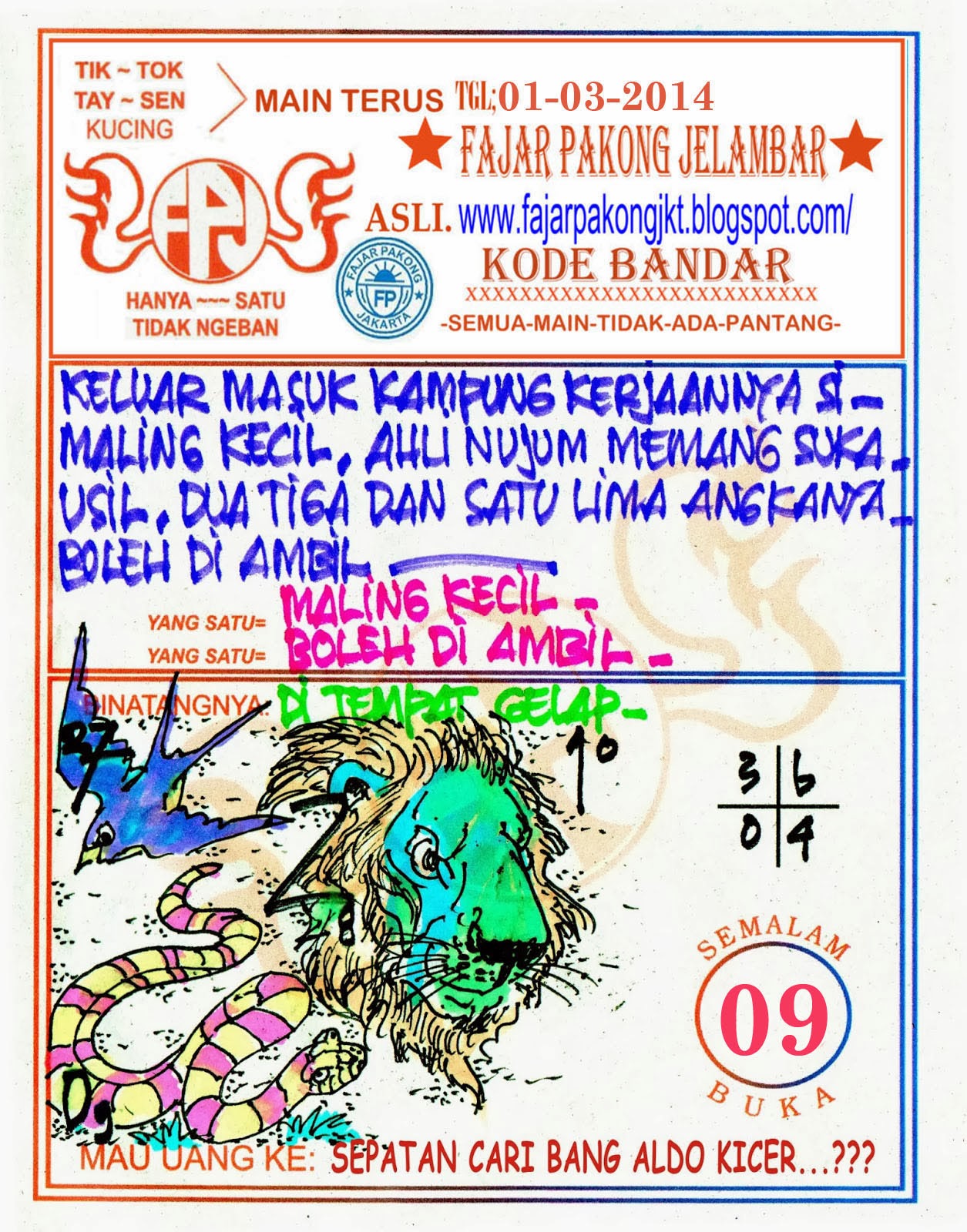 Fajar Pakong Jkt Semalam Buka 09