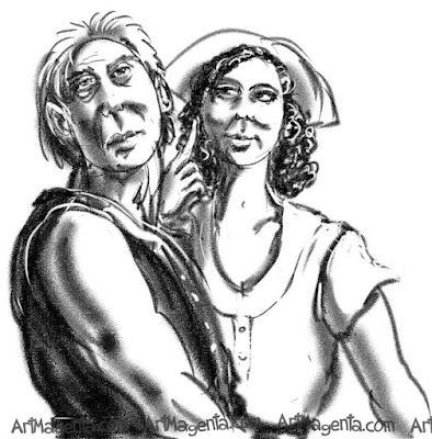 The nurse and the fisherman is a caricature by artist Artmagenta