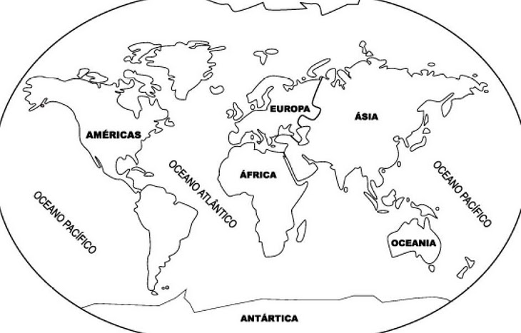 Planisferio para colorear continentes - Imagui