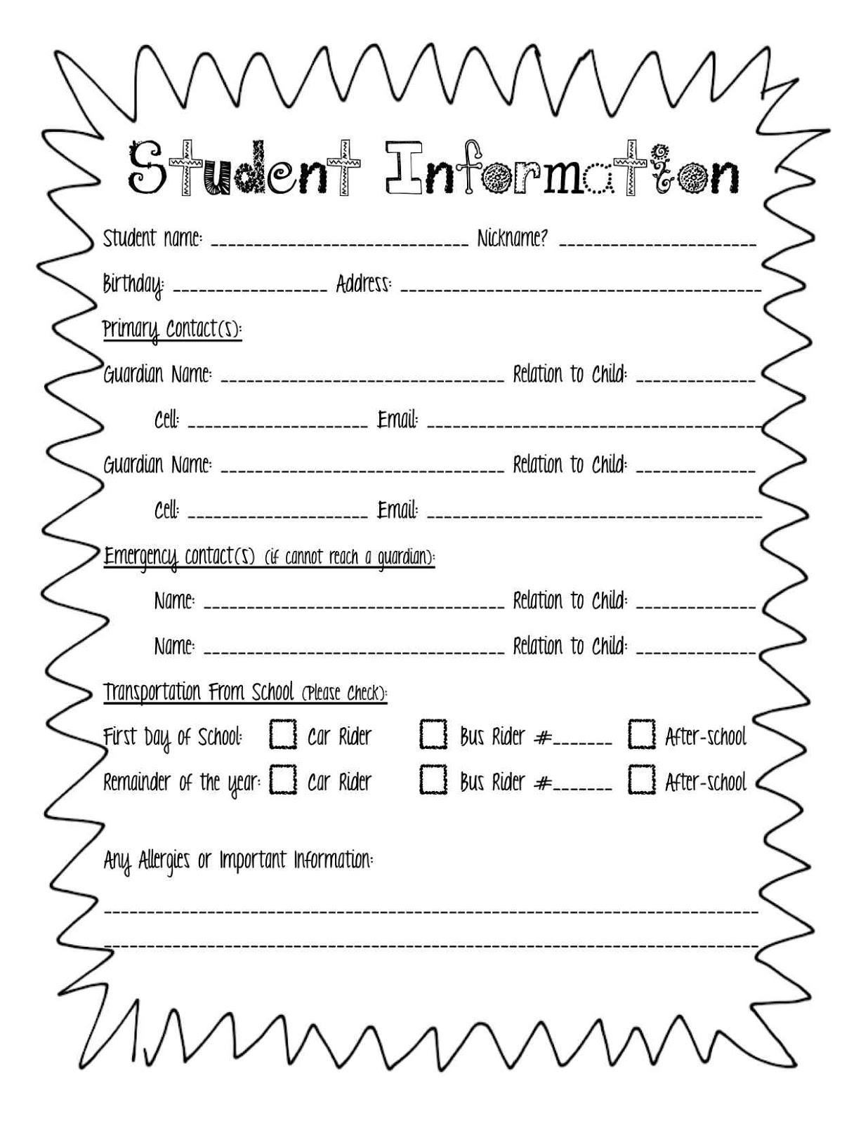 Traveling the World in 2nd Grade: Back to School Forms and Activities!