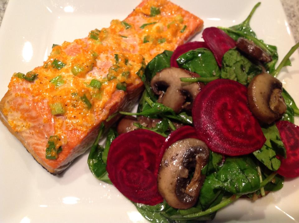 Insatiably Epicurious... Tobiko Mayonnaise Baked Salmon