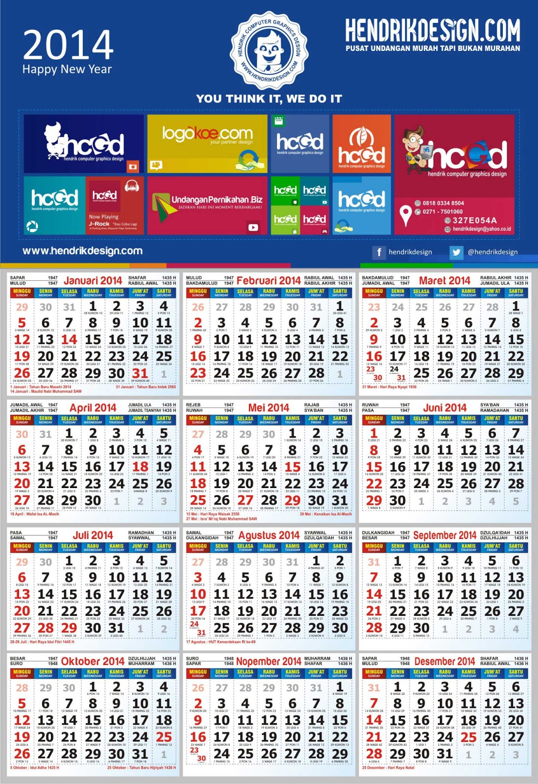 Kalender Tahun 2014 Hari Libur Dan Cuti Bersama di bawah ini