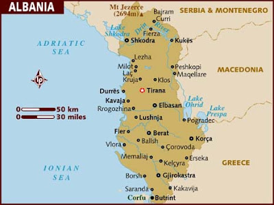 Albanie Carte Pays Département