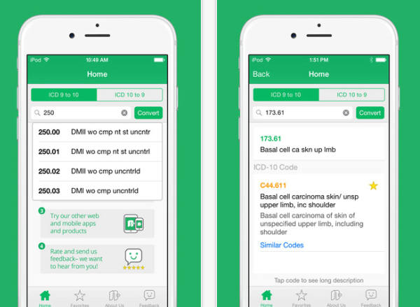 Quick ICD-10 App for iPhone and Android