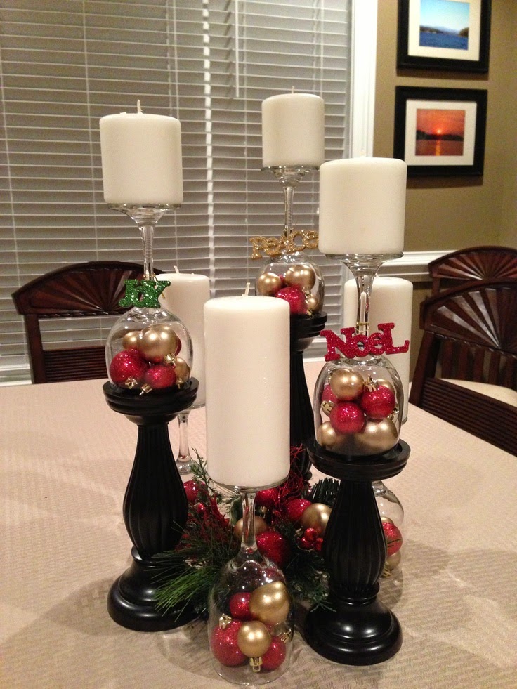 Ideas para adornos navideños con copas de vino: adornos de navidad