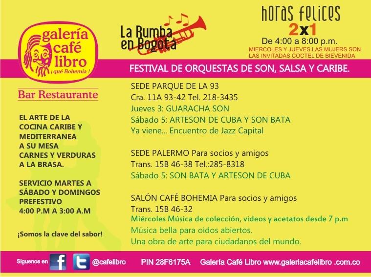 El movimiento de la Salsa en Bogota Galería Cafe Libro Orquestas de