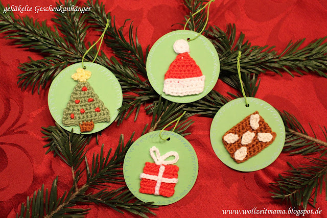 DIY : Geschenkanhänger zu Weihnachten selber machen - häkeln und basteln, mit Anleitung