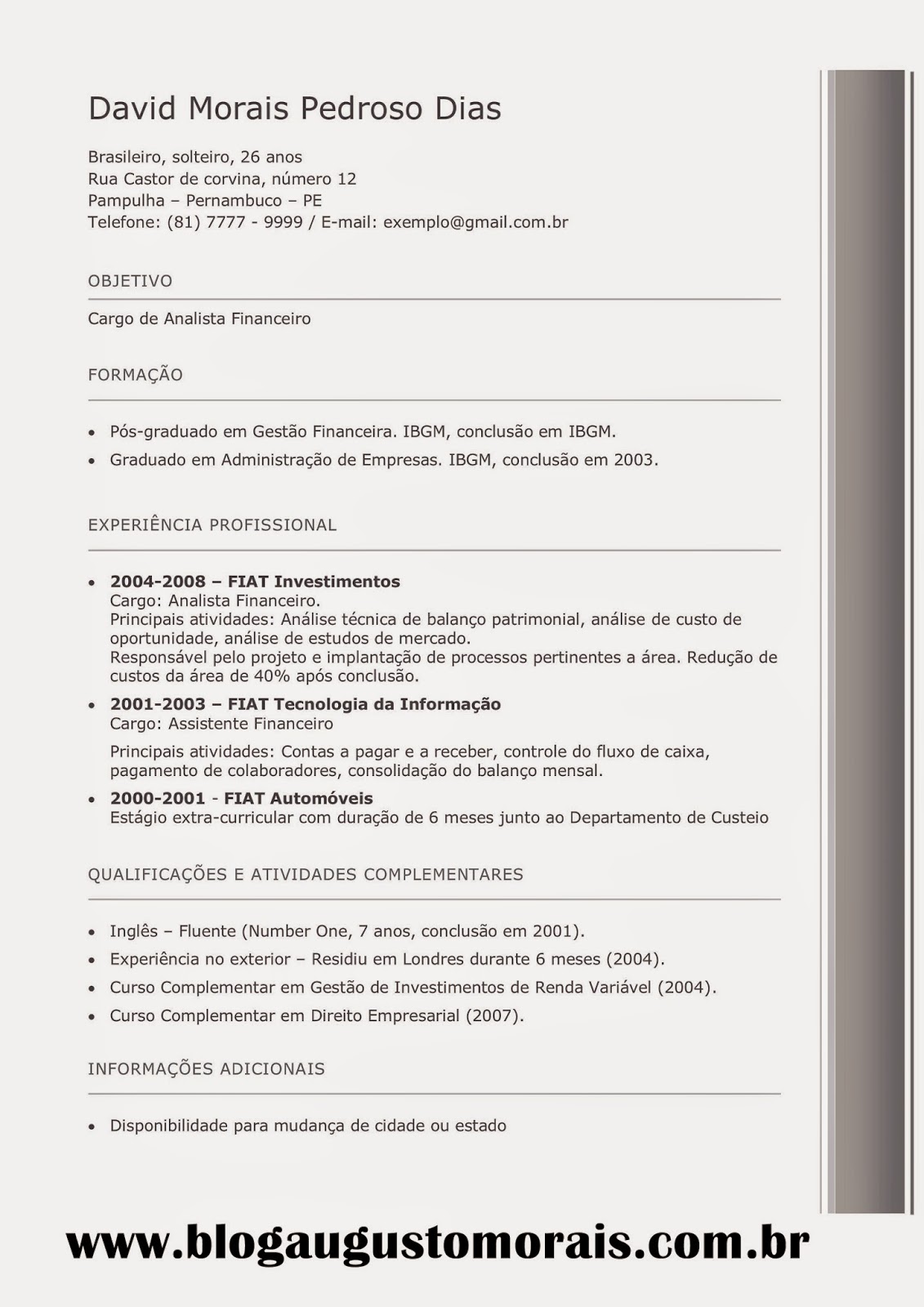 modelo de curriculum vitae americano modelo de modelo curriculo