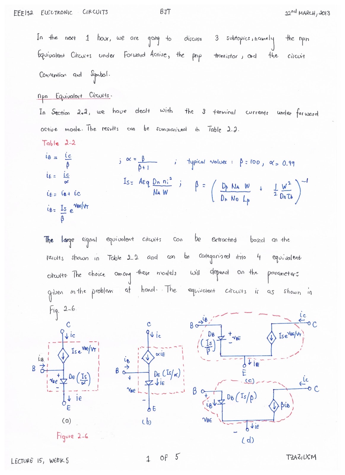 eee132 electronic circuits lecture 15 22nd march, 2013 (week 5) ( 3