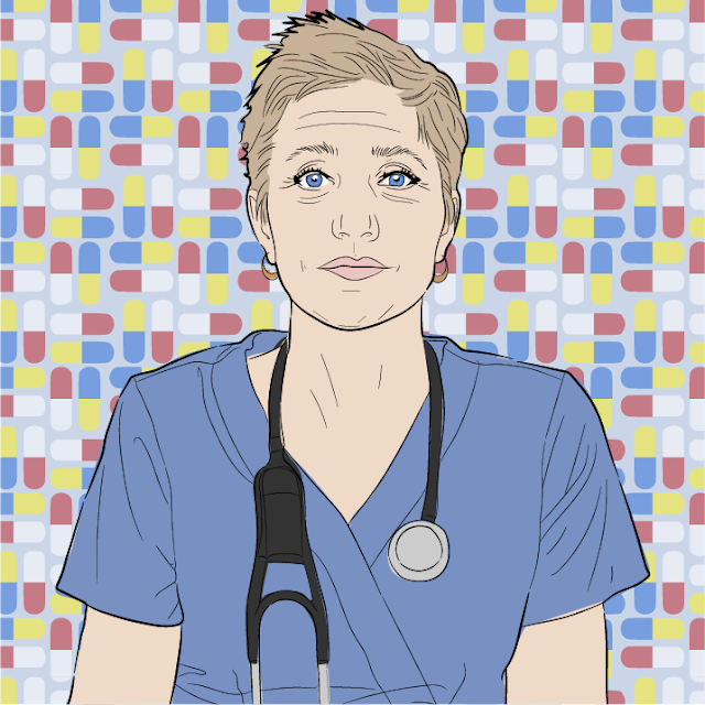 Edie-Falco-Nurse-Jackie, Nurse-Jackie-Illustration