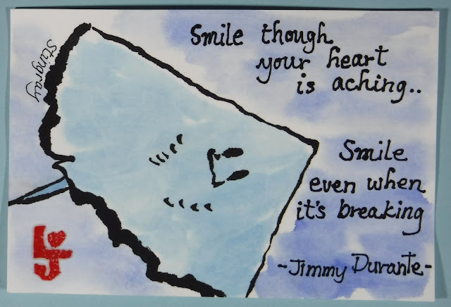 sting ray etegami smile though your heart is breaking