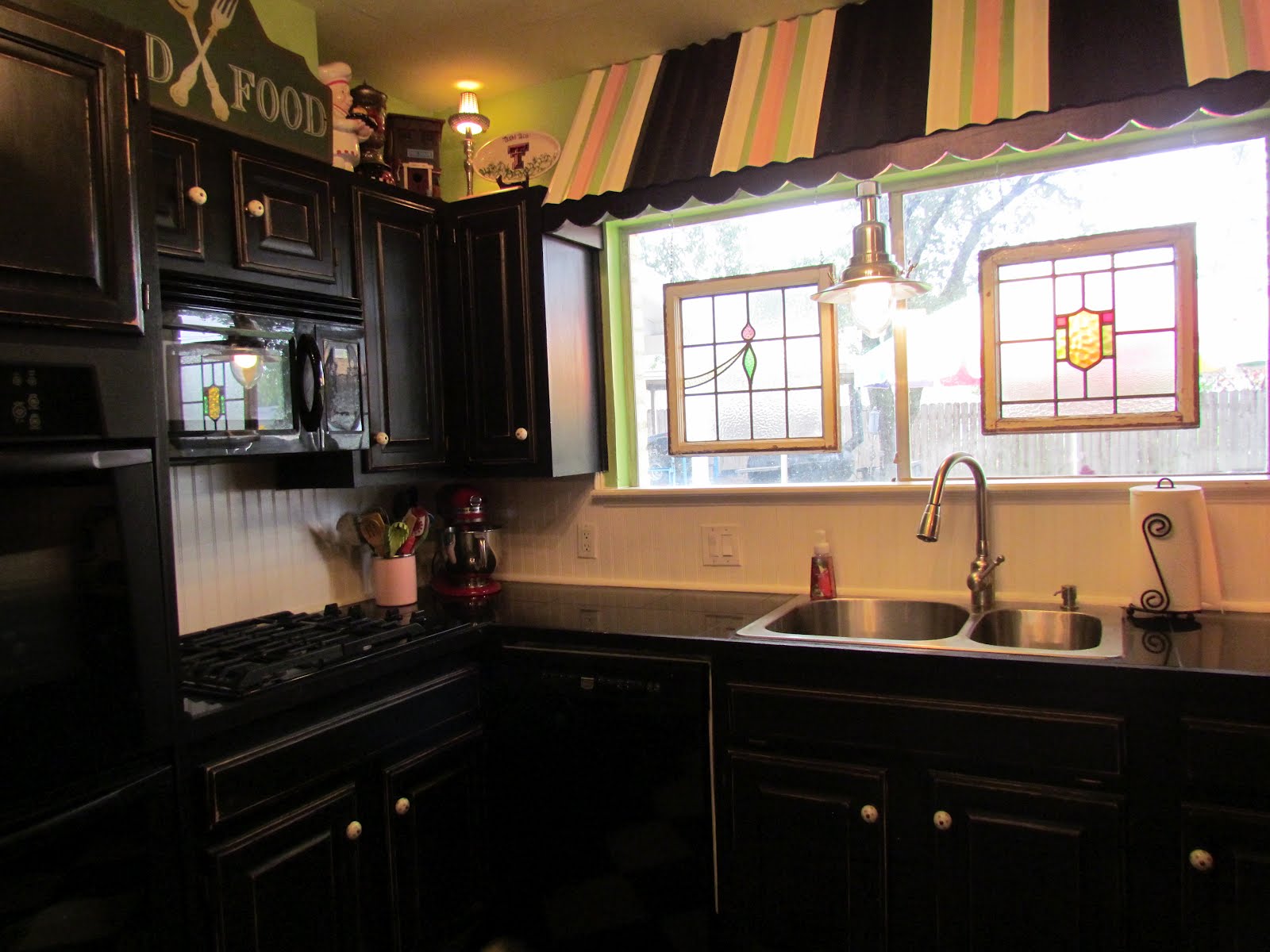 Bargain outlet kitchen cabinets Wood and Corrugated Metal Awning
