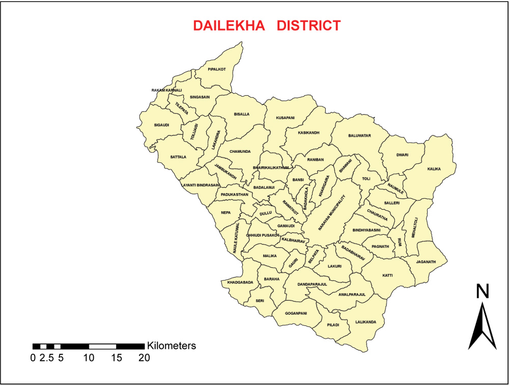 Map Of Dailekh District Dailekh Distric: June 2011