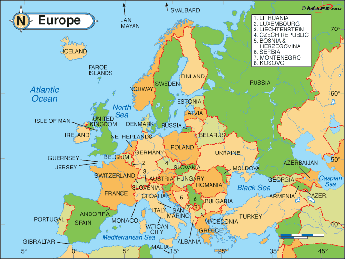 european world map