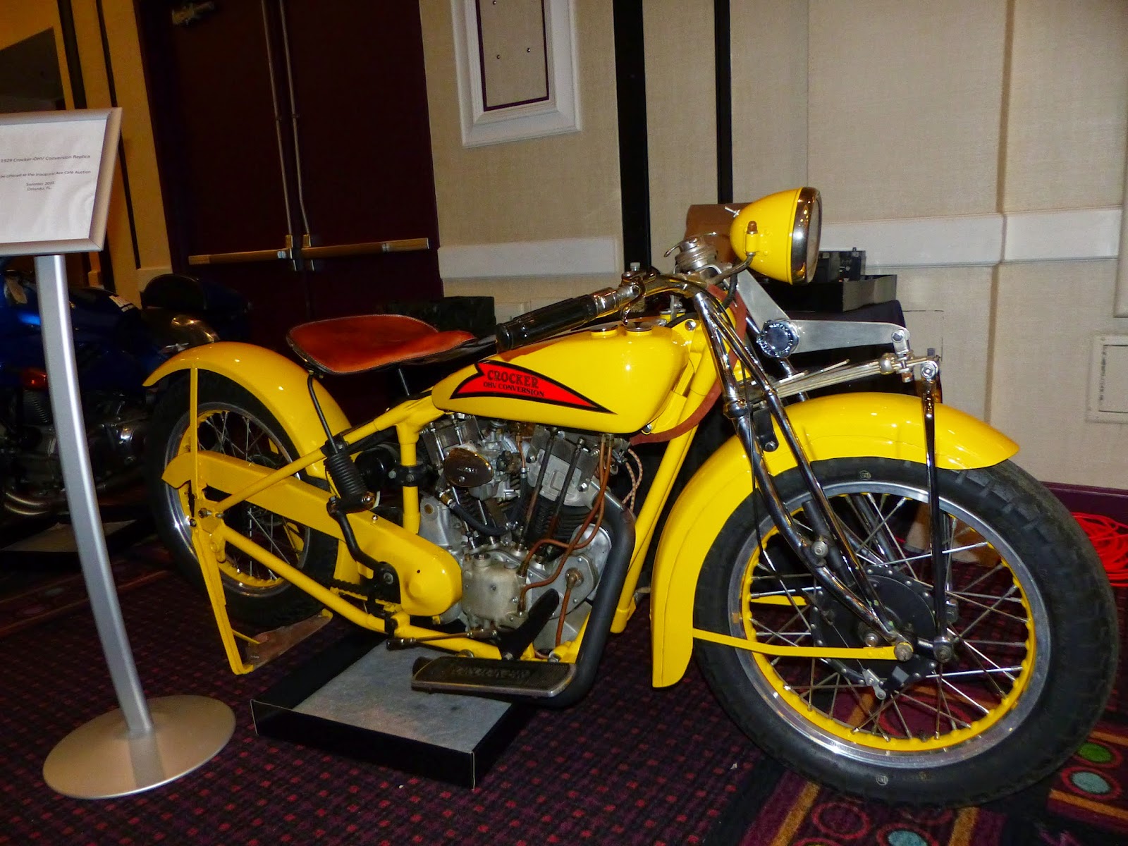 OldMotoDude 1929 Crocker OHV Replica on display at Bonhams 2015 Las
