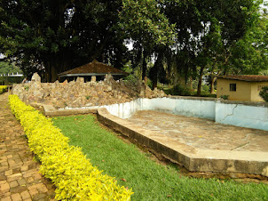 Snake enclosure inside Presidential Palace in Kigali.